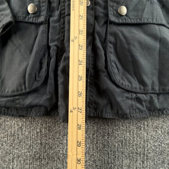 Barbour Retail Beadnell Jacket Waxed Women Full Zip Blue Hooded Size US 4 Adult - Picture 6 of 16